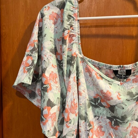 BloomChic Mint Green Floral Tiered Midi Dress - Size 1X - Picture 5 of 5